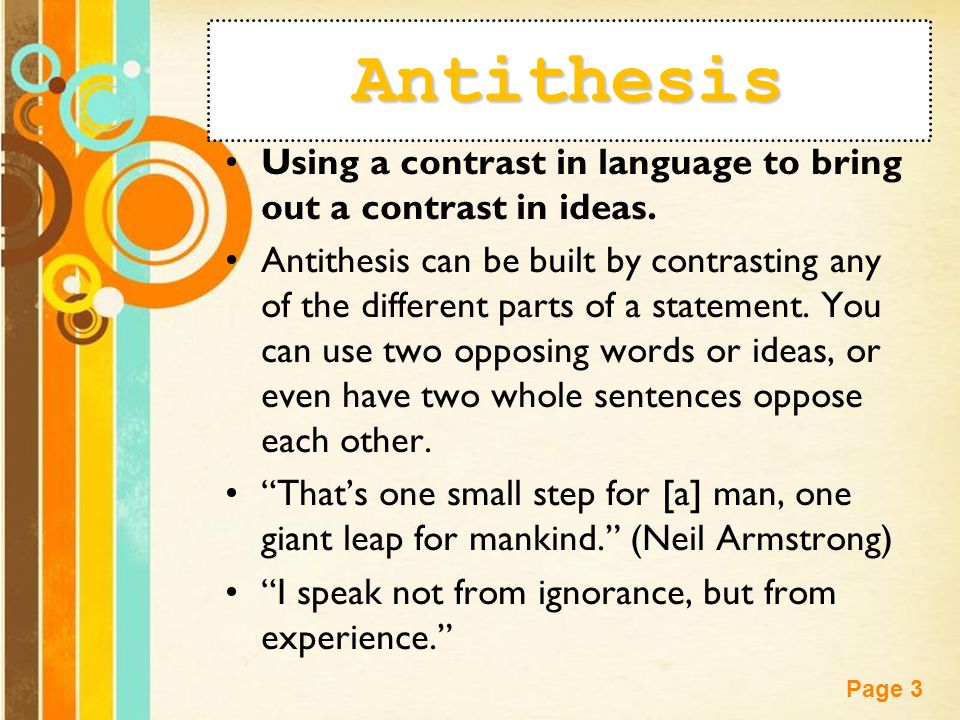 Examples of Antithesis